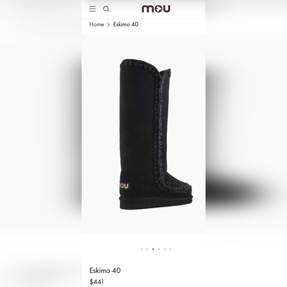Mou Black Tall Boots with Stitch Detail